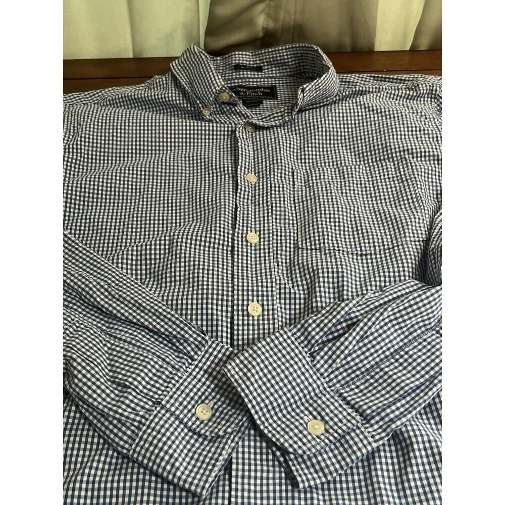 Abercrombie & Fitch Muscle Men’s Cotton Gingham Check Button Down Shirt